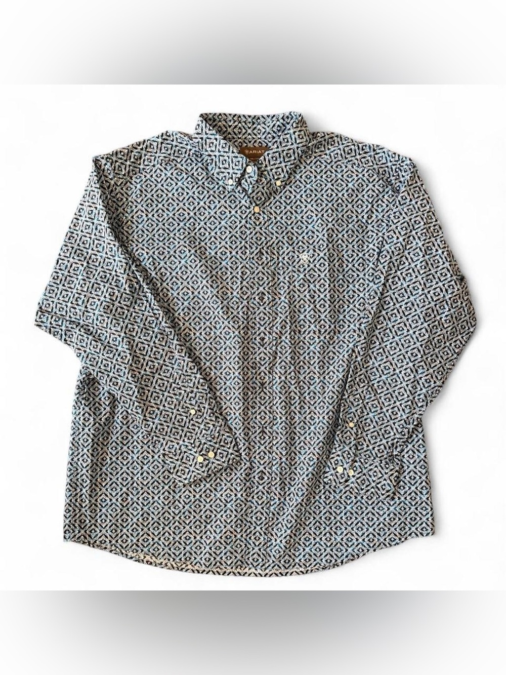 Ariat Blue Geometric Button-Down Shirt